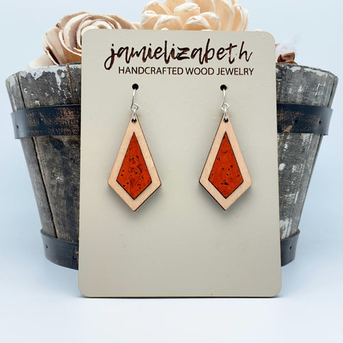 Orange Cork Earrings