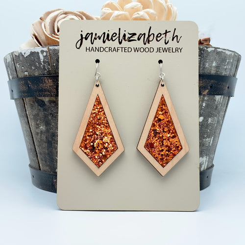 Orange Glitter Earrings