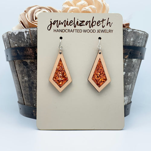 Orange Glitter Earrings