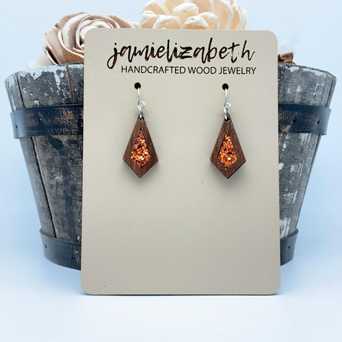 Orange Glitter Earrings