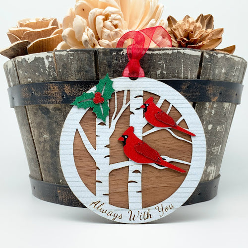 Always With You - Cardinals - Christmas Ornament (Can Be Personalized on Back)