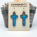 Angelic Blue - Tall Cross Earrings (Vault)