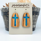My Rock - Angelic Blue - Cross Earrings (Vault)