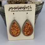 Orange Glitter Earrings
