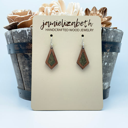 Olive Green Cork Earrings