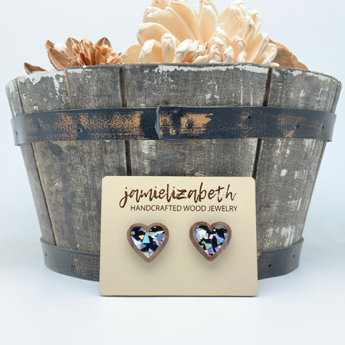 Crystal Prism Heart Studs