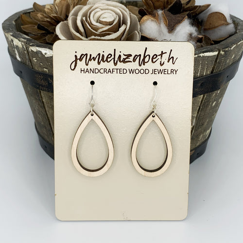 Classic and Timeless Wood Teardrop Hoops (Vault)