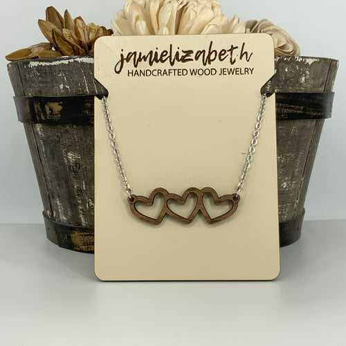 Falling Hearts Wood Earrings (Vault)