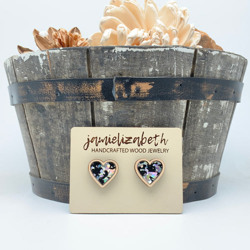 Crystal Prism Heart Studs
