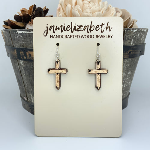 Old Rustic Cross Earrings or Necklace