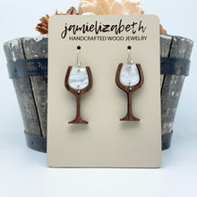 Load image into Gallery viewer, White Wine Glasses - Earrings (Vault)

