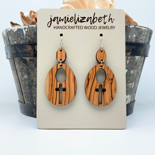 Easter Cross Olivedrop -  Earrings (Vault)