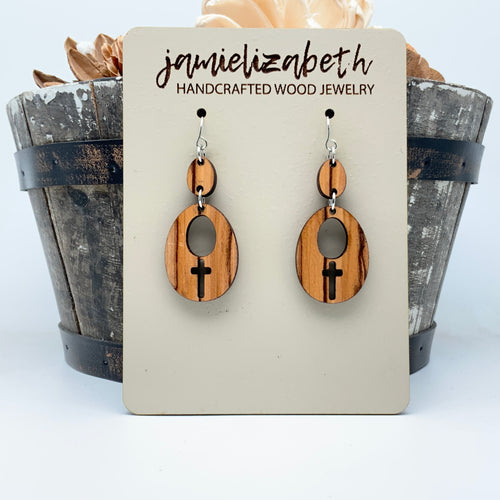 Easter Cross Olivedrop -  Earrings (Vault)