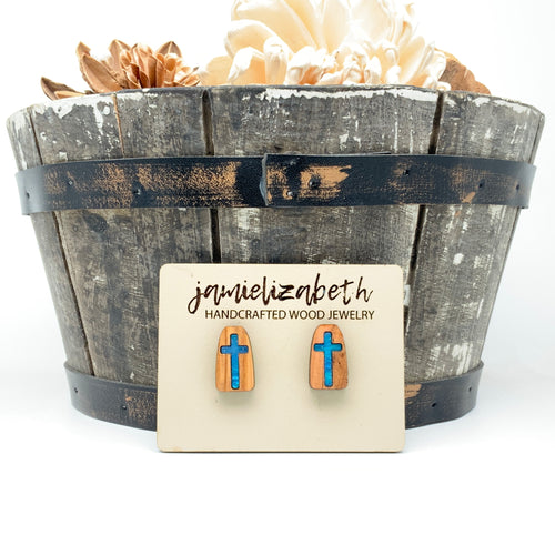 My Rock - Angelic Blue - Cross Earrings (Vault)