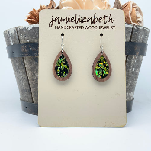 Green Glam Acrylic - Earrings (Vault)