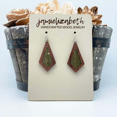 Olive Green Cork Earrings