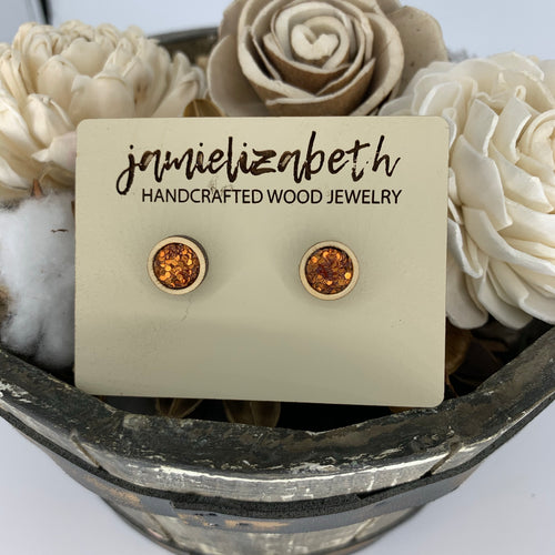Orange Glitter Earrings