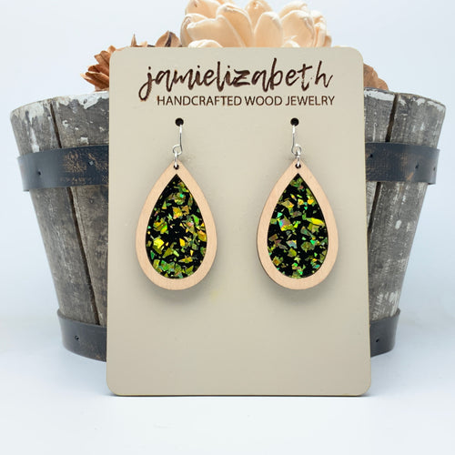 Green Glam Acrylic - Earrings (Vault)
