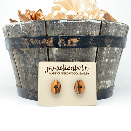 Easter Cross Olivedrop -  Earrings (Vault)