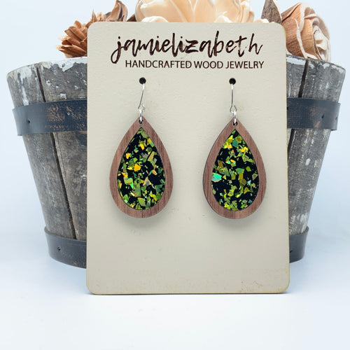 Green Glam Acrylic - Earrings (Vault)