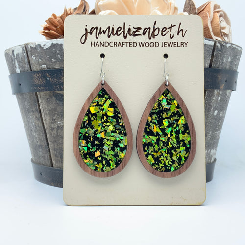 Green Glam Acrylic - Earrings (Vault)