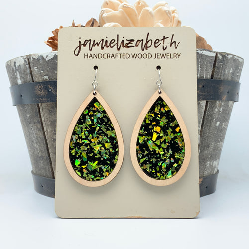 Green Glam Acrylic - Earrings (Vault)