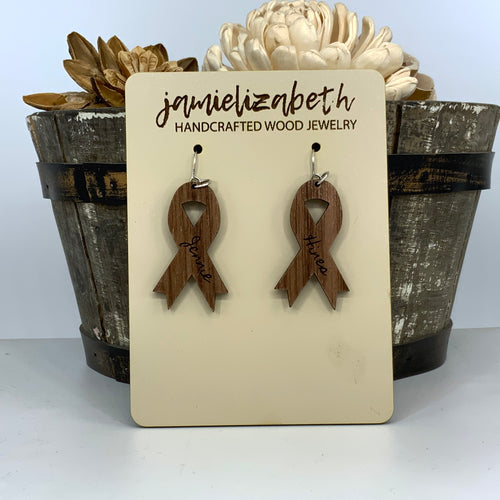 Breast Cancer Awareness Ribbon Earrings (Vault)