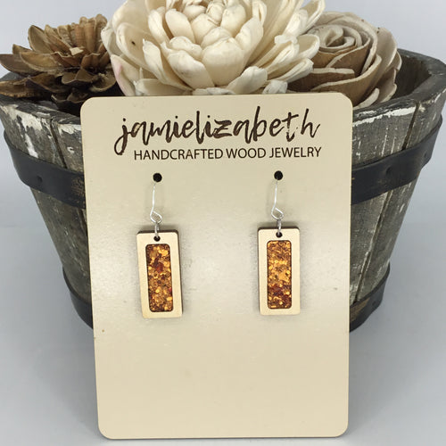 Orange Glitter Earrings