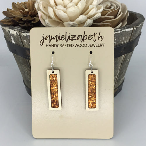 Orange Glitter Earrings