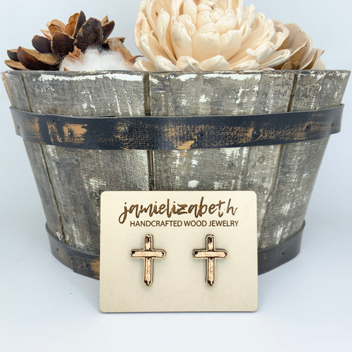Old Rustic Cross Earrings or Necklace