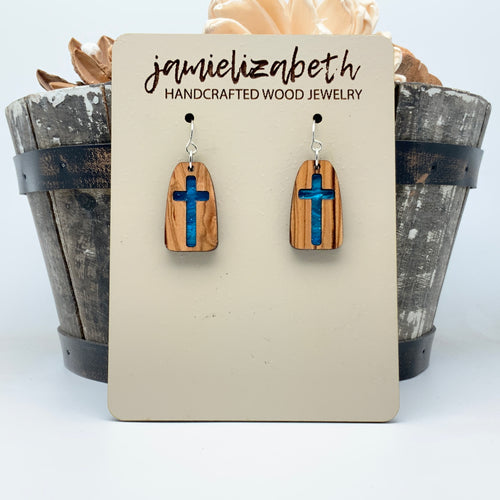 My Rock - Angelic Blue - Cross Earrings (Vault)