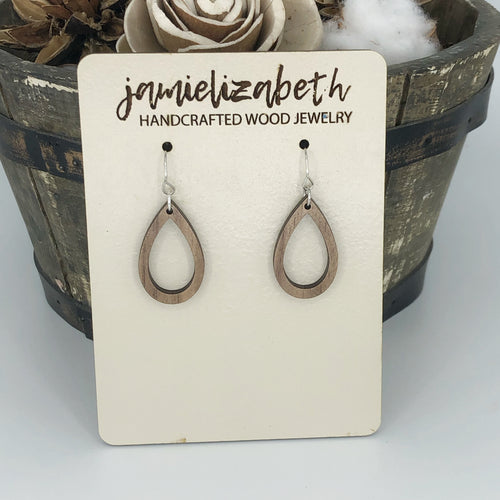 Classic and Timeless Wood Teardrop Hoops (Vault)