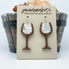 Load image into Gallery viewer, White Wine Glasses - Earrings (Vault)
