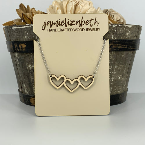 Falling Hearts Wood Earrings (Vault)