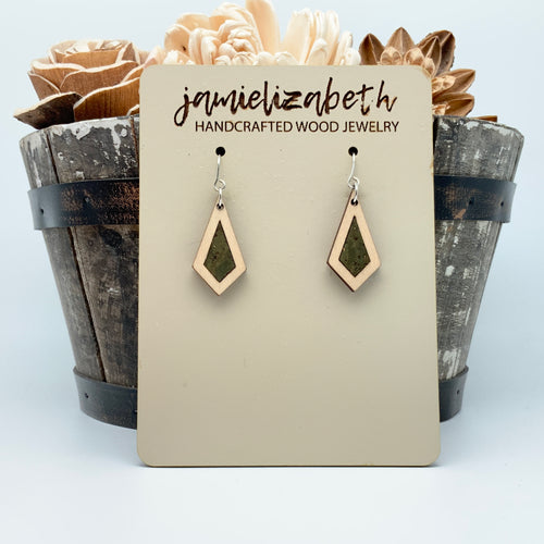 Olive Green Cork Earrings